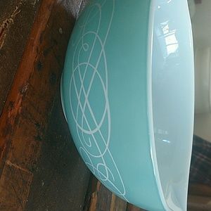 Other - Vintage 1959 Pyrex Bowl Turquoise Aqua Scroll Other - Vintage 1959 Pyrex Bowl Turquoise Aqua Scroll
